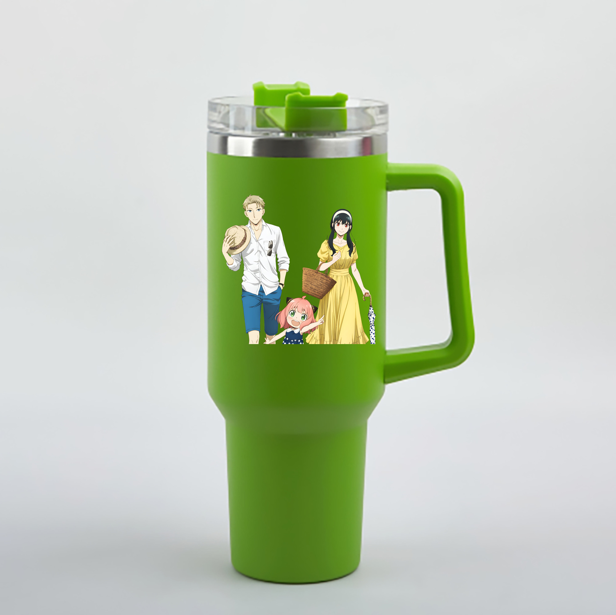 （画像用） SPY×FAMILY间谍家家酒 1200mL車用タンブラー - クリスタルステッカー（プラスチックストロー付き）